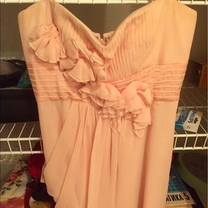 BCBG Maxazria strapless prom dress